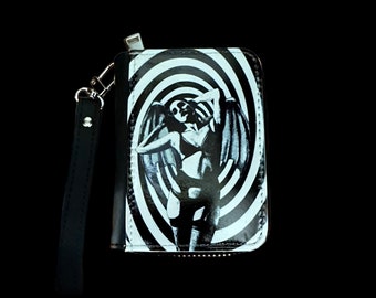 Small Bat Woman Wallet Vampire Vamp Lover Gift Trippy Spiral Unique Accessories
