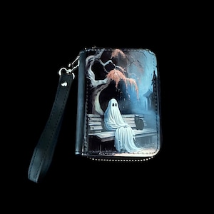 Cartera pequeña de fantasma y gato negro