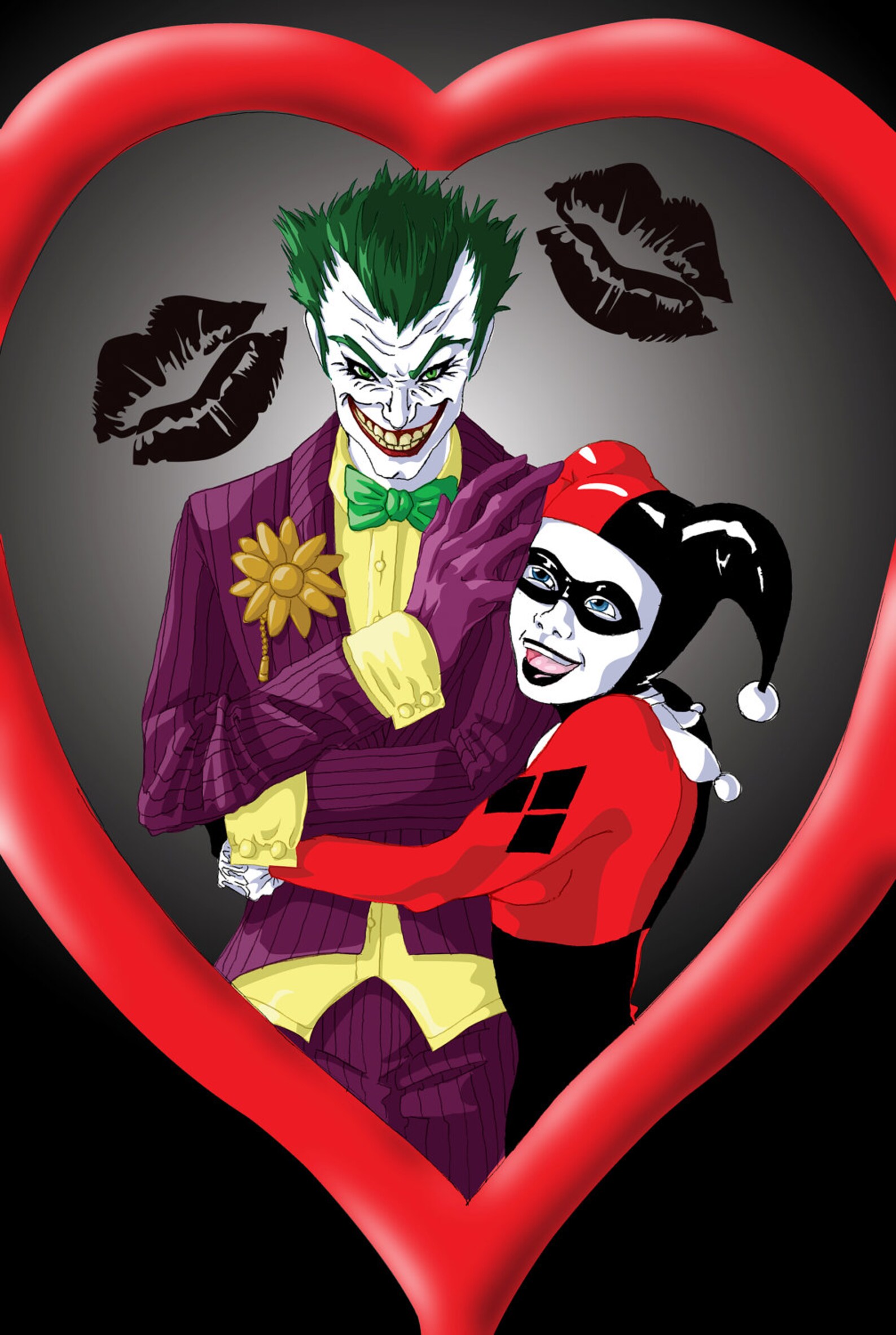 Joker and Harley Fanart Print Etsy