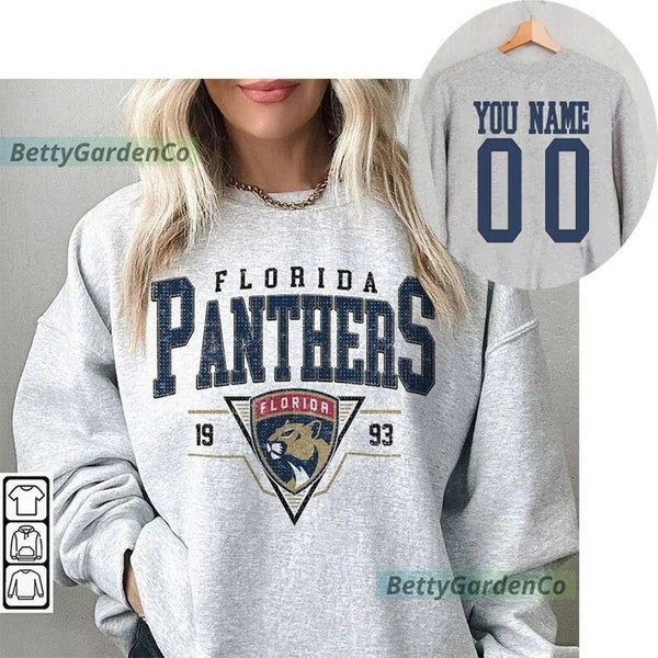 Personalized Name and Number, Vintage 90s Florida Panthers Shirt, Crewneck Florida Panthers Sweatshirt, Jersey Hockey Gift For Christmas