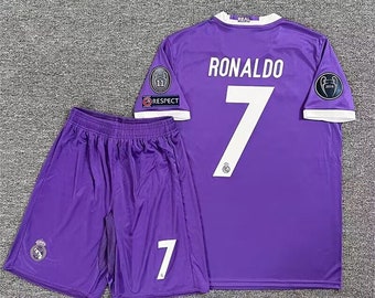 Retro 2016-2017 Saison Real Madrid Auswärtstrikot, Nr. 7 Ronaldo Retro Trikot, Geschenk für Fan