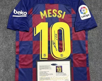 Maillot/maillot signature Lionel Messi SIGNÉ Barcelona HOME 19/20 + certificat d'authenticité
