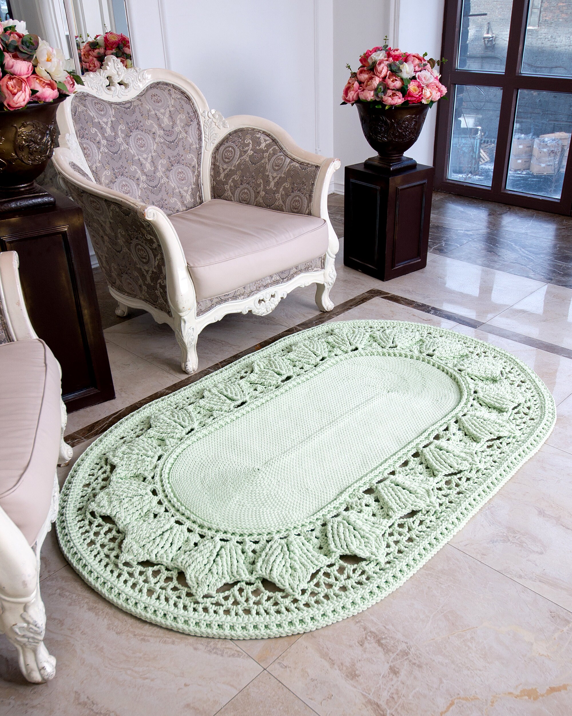 Video tutorial/pattern crochet large oval rug from cord ONLY Etsy