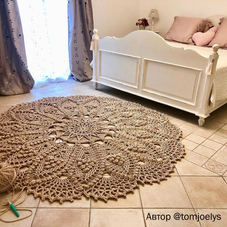 Crochet rug video tutorial. Area rug. Handmade carpet. Etsy