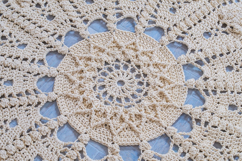 Crochet rug video tutorial. Area rug. Handmade carpet. Etsy