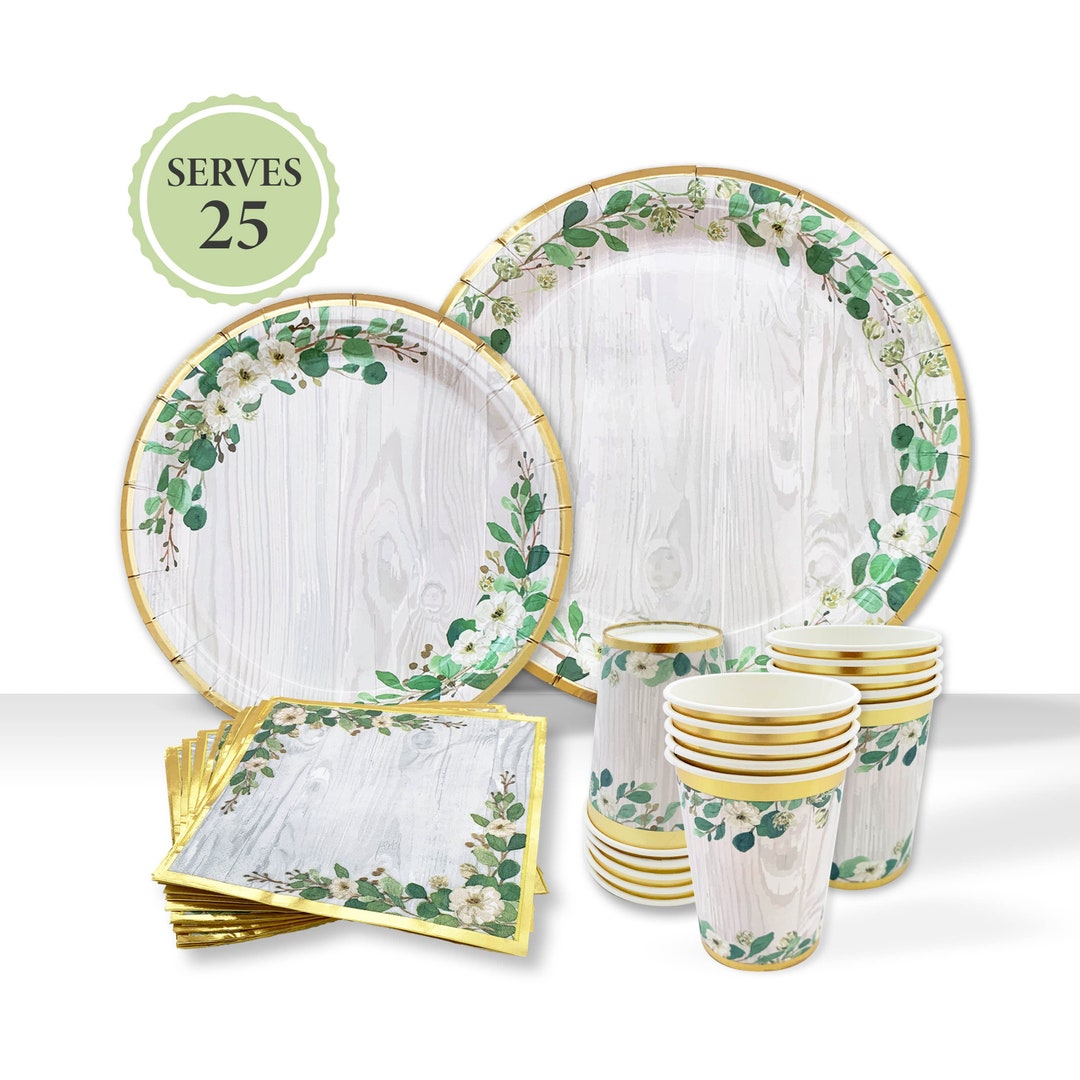 Woodland Sage Green Paper Plates, Napkins, Beverage Cups, Party Decorations, Baby Shower Gender