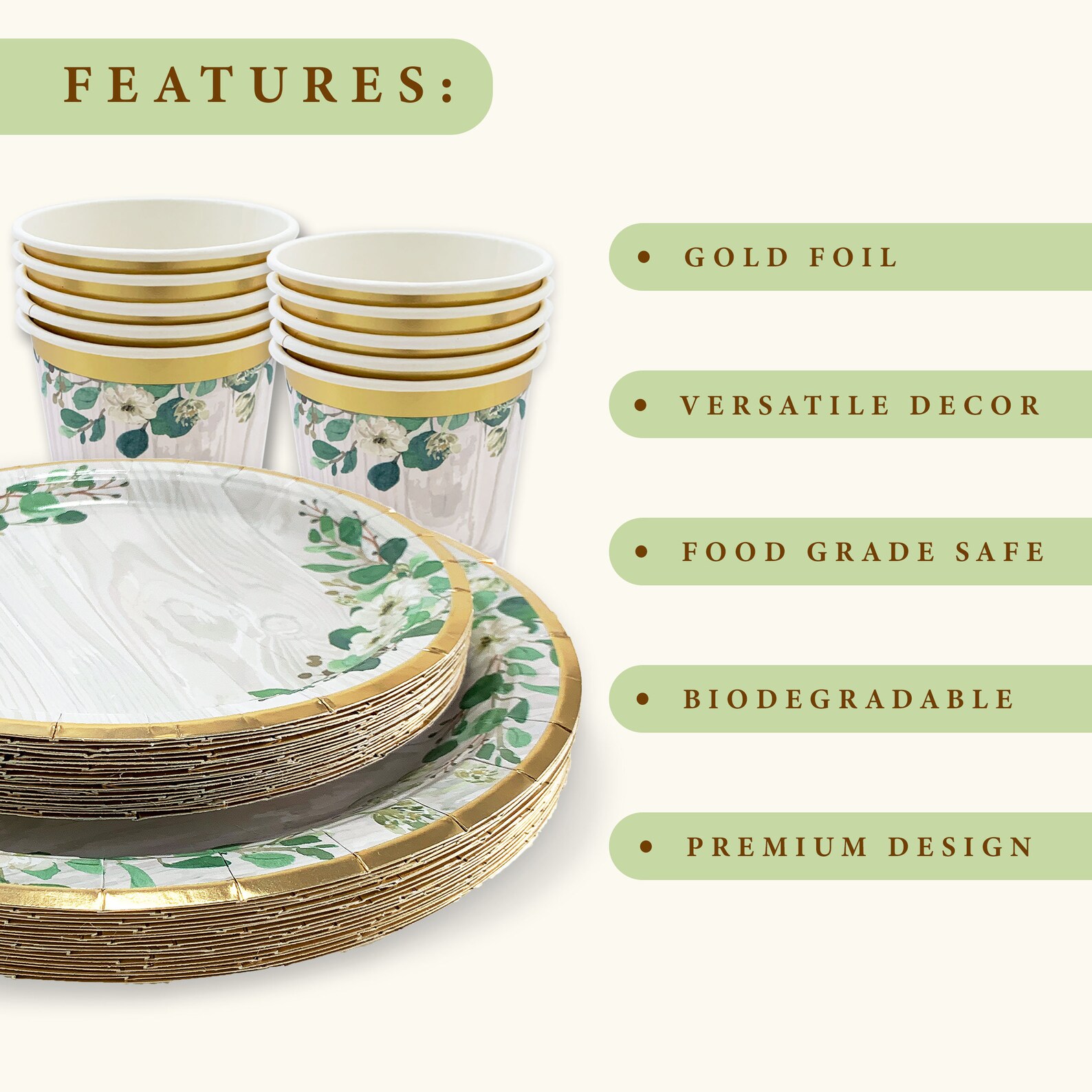 woodland-sage-green-paper-plates-napkins-beverage-cups-etsy