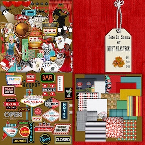 Kit digitale NOTTE a LAS VEGAS, casinò, giochi, carte