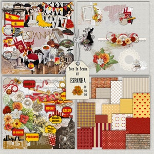 Digital kit SPAIN, travel, castanets, flamenco