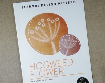 Shibori Hogweed Flower, Paper Sewing Pattern,  Shibori Pattern, Shibori Flower, Stitched Shibori Pattern