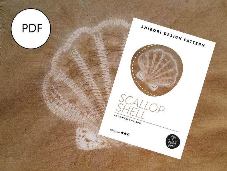 Shibori Scallop Shell, PDF Sewing Pattern, Digital Download, Shibori PDF Pattern, Shibori Shell, Shibori Stitch Resist Pattern image 1