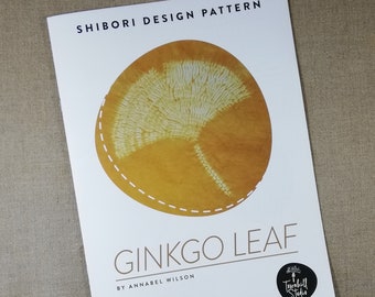Shibori Ginkgo Leaf, Paper Sewing Pattern, Shibori Pattern, Shibori Leaf, Stitched Shibori Pattern