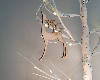 Large Wood Reindeer, Christmas Decoration, rustic deer, wooden reindeer, wood Xmas decoration, plywood reindeer, Tree Ornament, Xmas deer