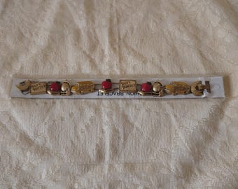 Vintage Teacher Bus Apple Charm Bracelet made in Korea