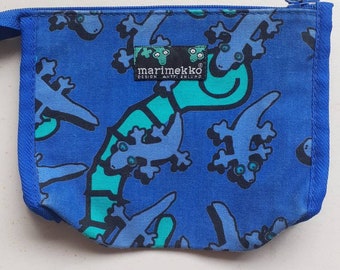 1990s handmade Guatemalan lizard zip pouch