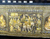 Kalaga Burmese Tapestry X-Wide Large Fine Quality with Silk Border King Angel Ready to Hang