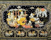 Kalaga Burmese Tapestry Large Fine Quality Silk Border Ready to Hang King on Dais