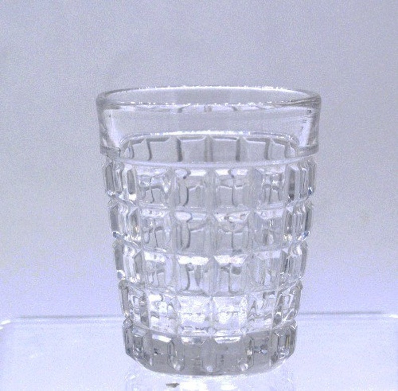 Heisey Shot Bar Glass Victorian Crystal Block Pattern Marked H Etsy