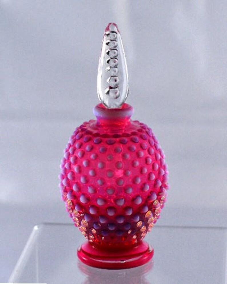 Stopper Dauber Cranberry Hobnail Hobnail perfume bottle | Etsy