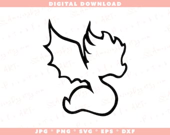 Baby Dragon SVG: Onesie Design, Cut File (Digital Download)