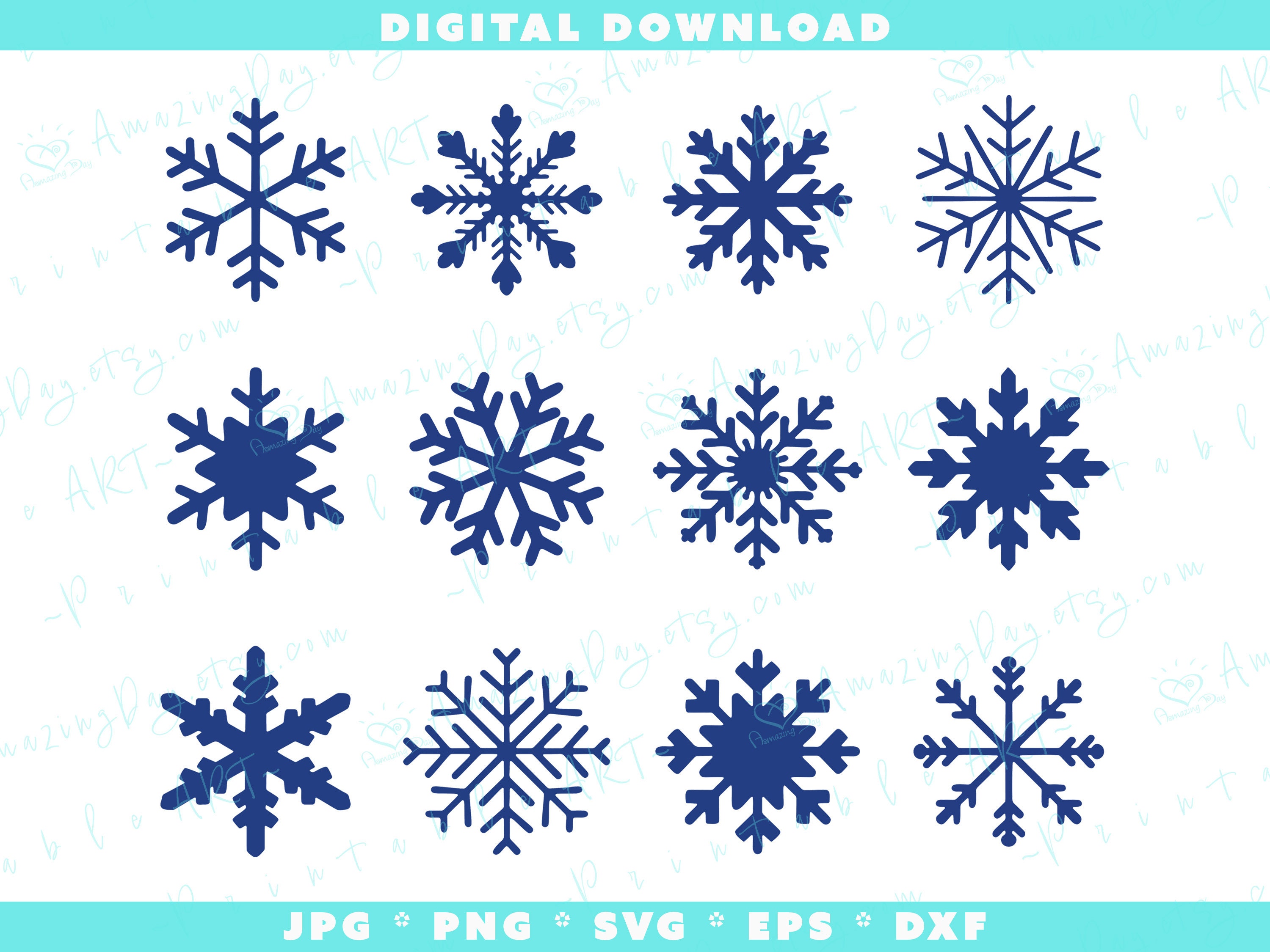 SNOWFLAKE DOWNLOAD SVG| Digital Snowflake Bundle Svg, Png, Jpg, Eps ...