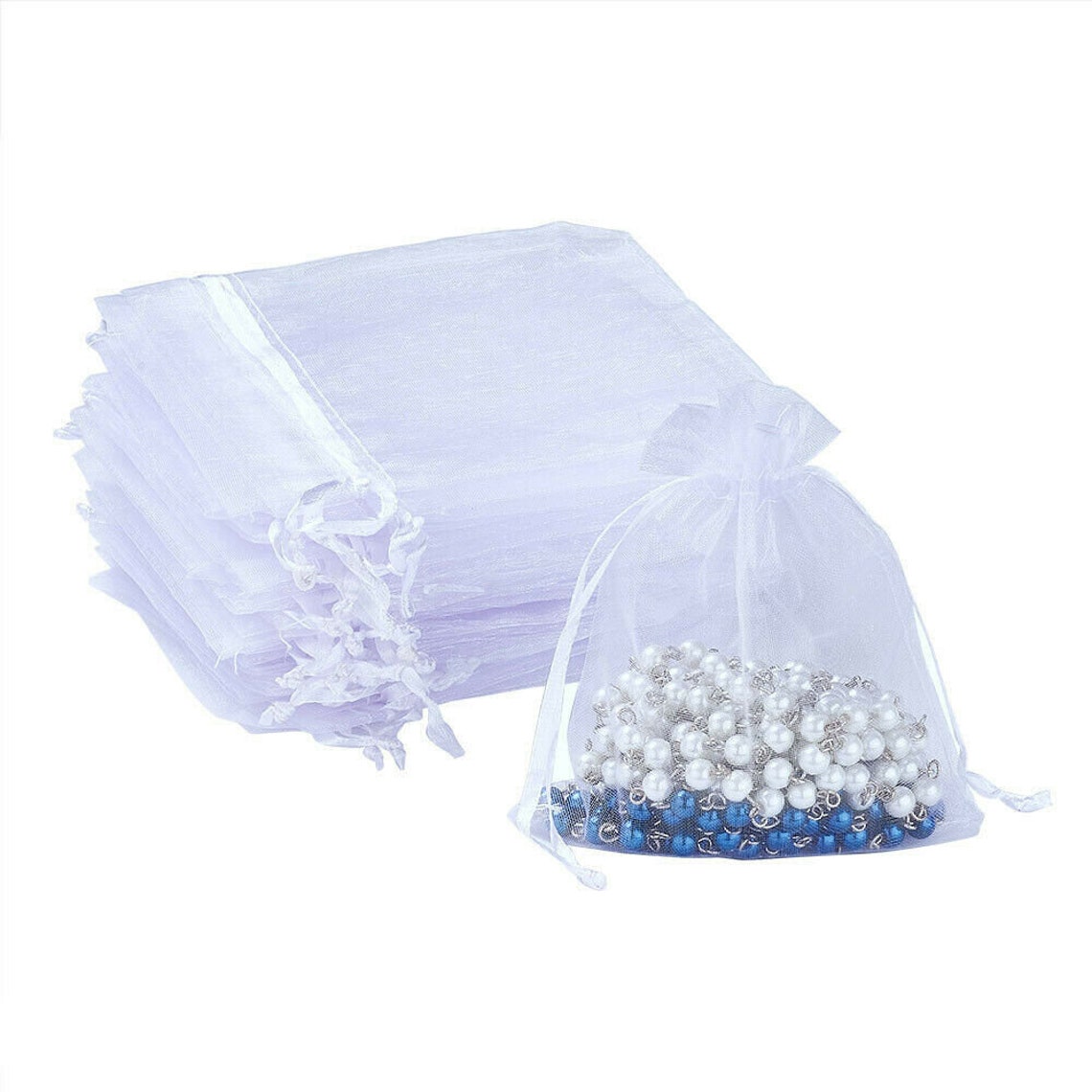 WHITE ORGANZA Bags, WEDDING Favor Bags, 4x6 in 10x15cm Party Gift Bags ...