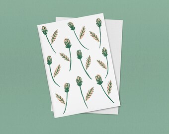 Painterly Floral Illustration | Blank Greetings Card