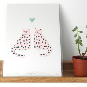 Cute Leopard A5 Risograph Print - wall art