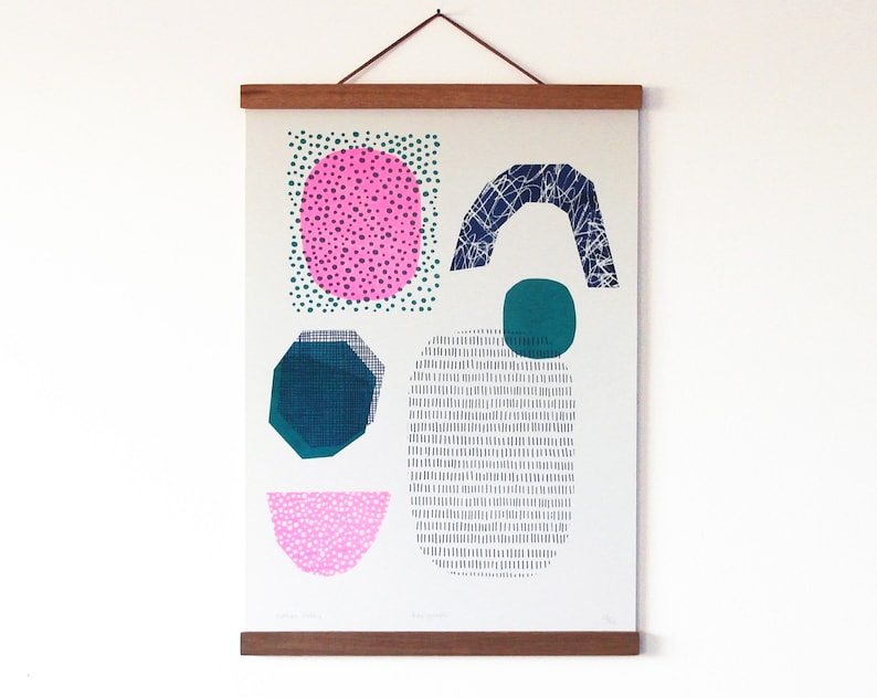 A3 Abstract Risograph Print wall art image 1