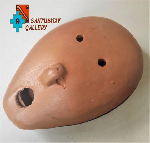 South American Carved Painted Ocarinas Peruvian Folk Art Hand Made