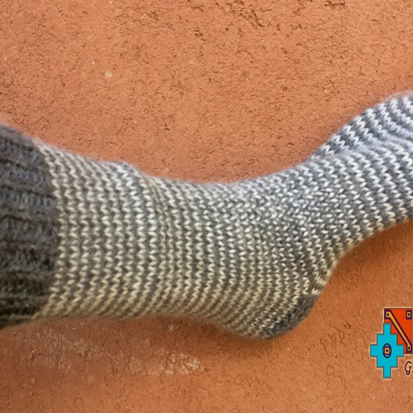 Warm soft Peruvian socks Knitted  100 % baby Alpaca wool natural colour oversized stripes ethnic designs delicate cozy breathable