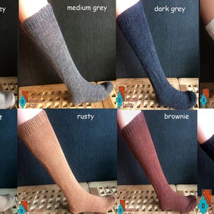 Warm soft Peruvian socks Knitted  Alpaca wool natural colour oversized geometric ethnic designs delicate cozy breathable