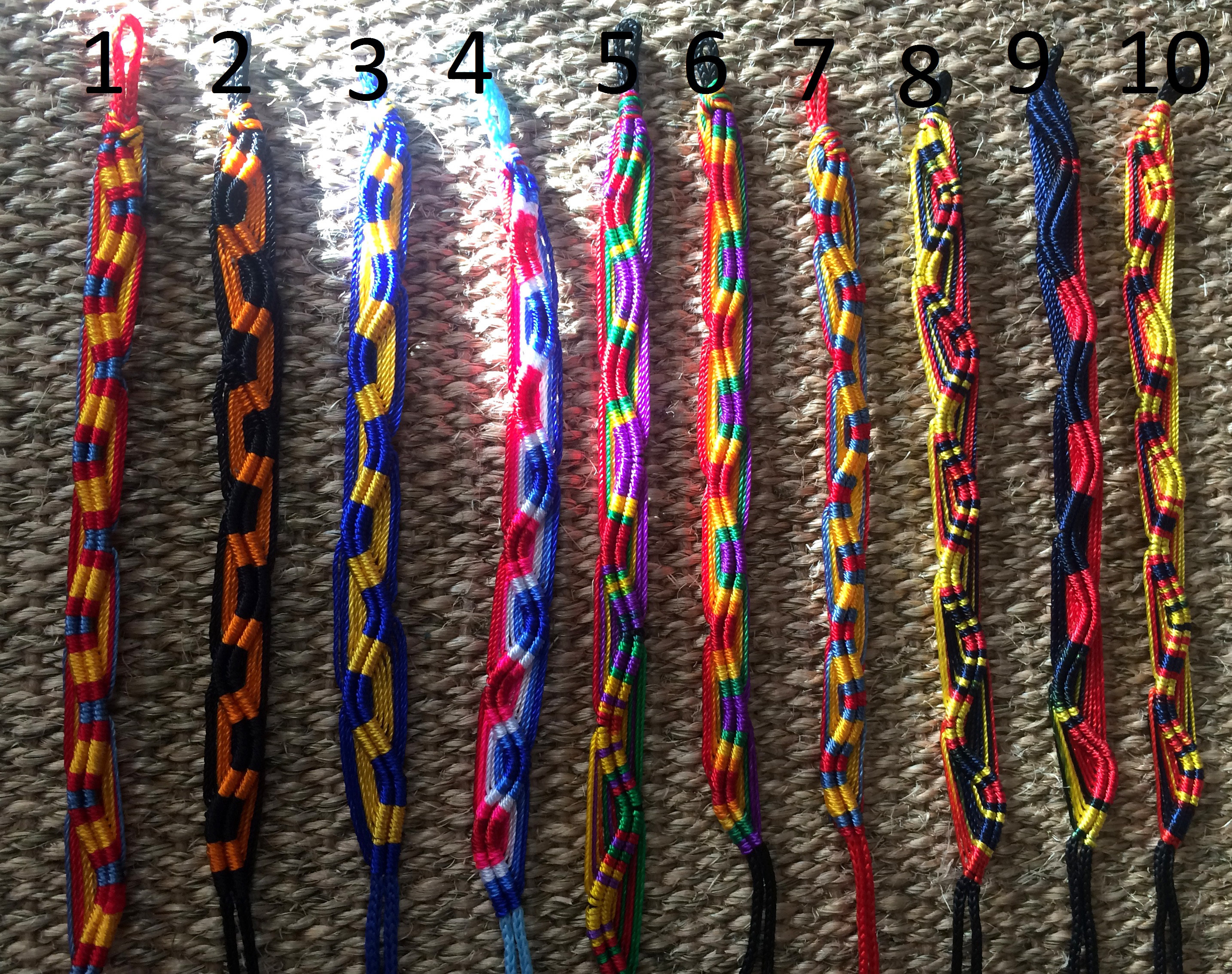Pack of 3 Rasta Bracelets, Adjustable String Bracelet, Bracelet String Wax,  Adjustable Wax Bracelet, Bracelet Friendship, Woven Bracelet 