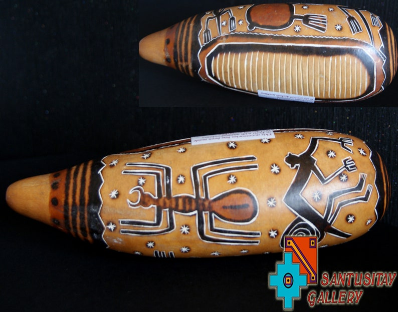 South American Carved Instrument Guiro Peruvian Folk Art Hand Etsy