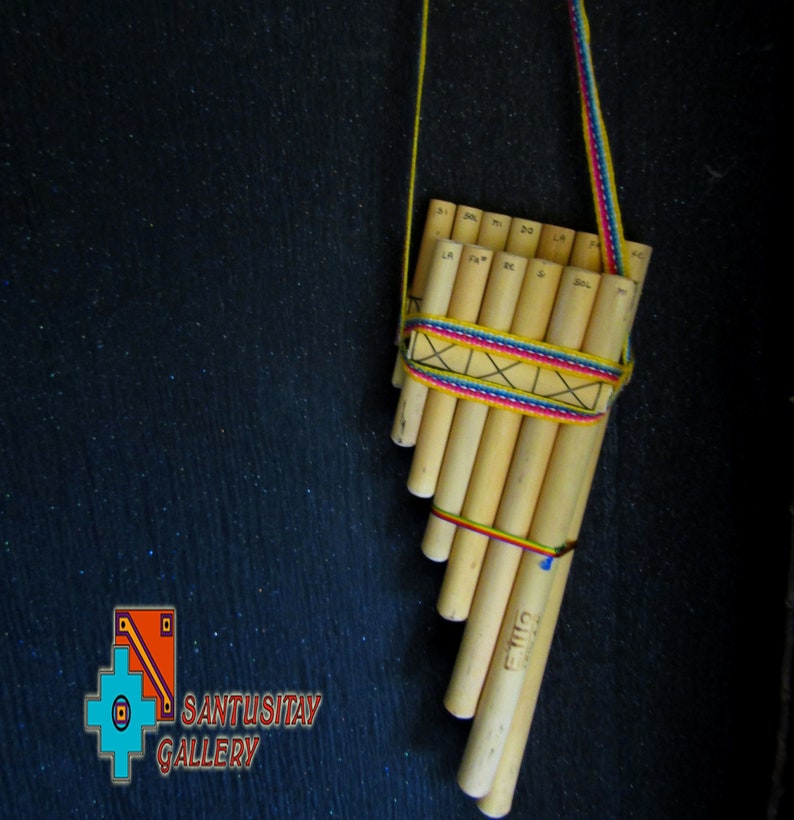 Peruvian Zampoña Malta flaute Instrument Folk Art handcrafted bamboo sound of wind image 2