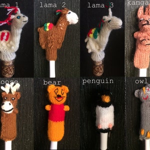 Knitted finger puppet yarn wool kids funny toy gift children inspiration theathre image 3