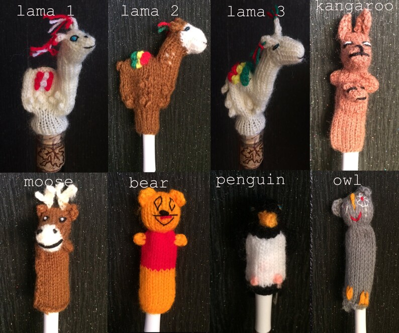 Knitted finger puppet yarn wool kids funny toy gift children inspiration theathre image 3