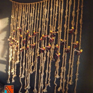 Custom order Old Peruvian quipu kipu khipu replica extreme size hanging for a wall knot record used by Incas Andean cultures sizal hemp image 4