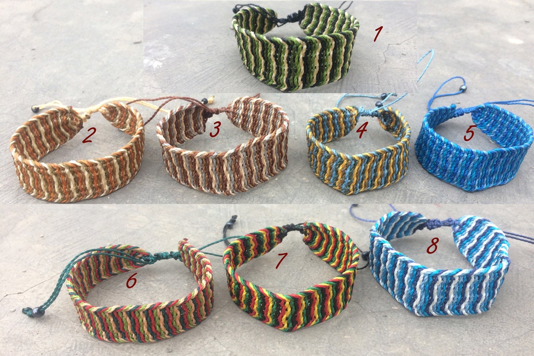 Pack of 3 Rasta Bracelets, Adjustable String Bracelet, Bracelet String Wax,  Adjustable Wax Bracelet, Bracelet Friendship, Woven Bracelet 