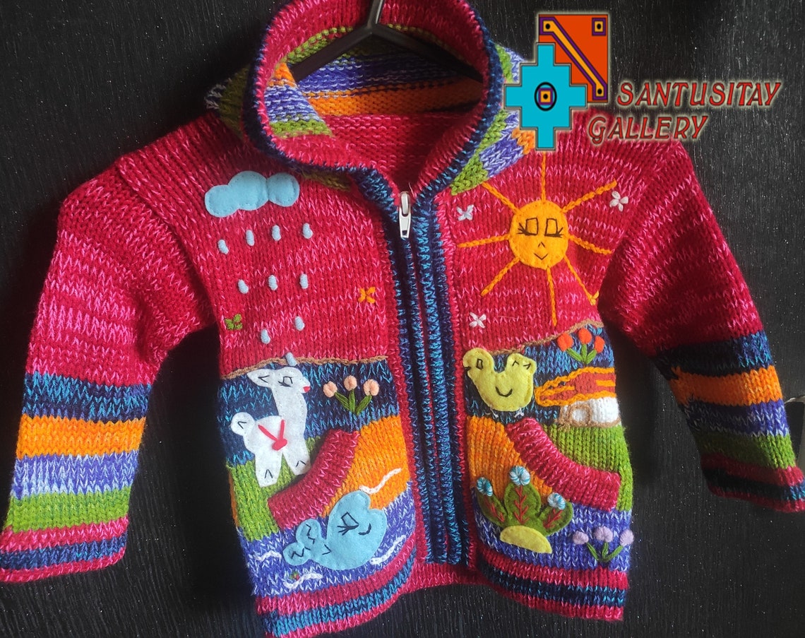 Kids Knitted Baby Alpaca Strawberry Sweater
