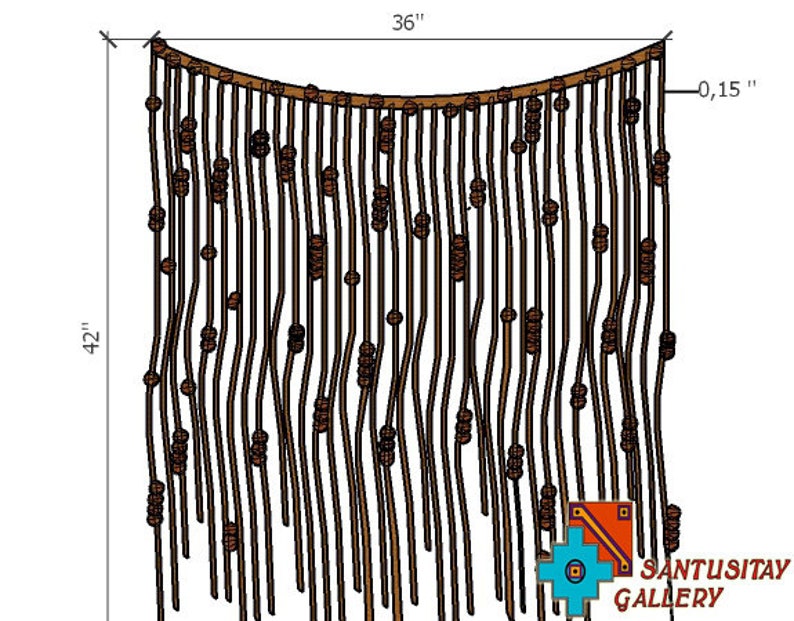 Custom order Old Peruvian quipu kipu khipu replica extreme size hanging for a wall knot record used by Incas Andean cultures sizal hemp image 5