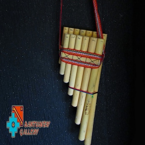 Peruvian Zampoña Malta flaute Instrument Folk Art handcrafted bamboo sound of wind image 1