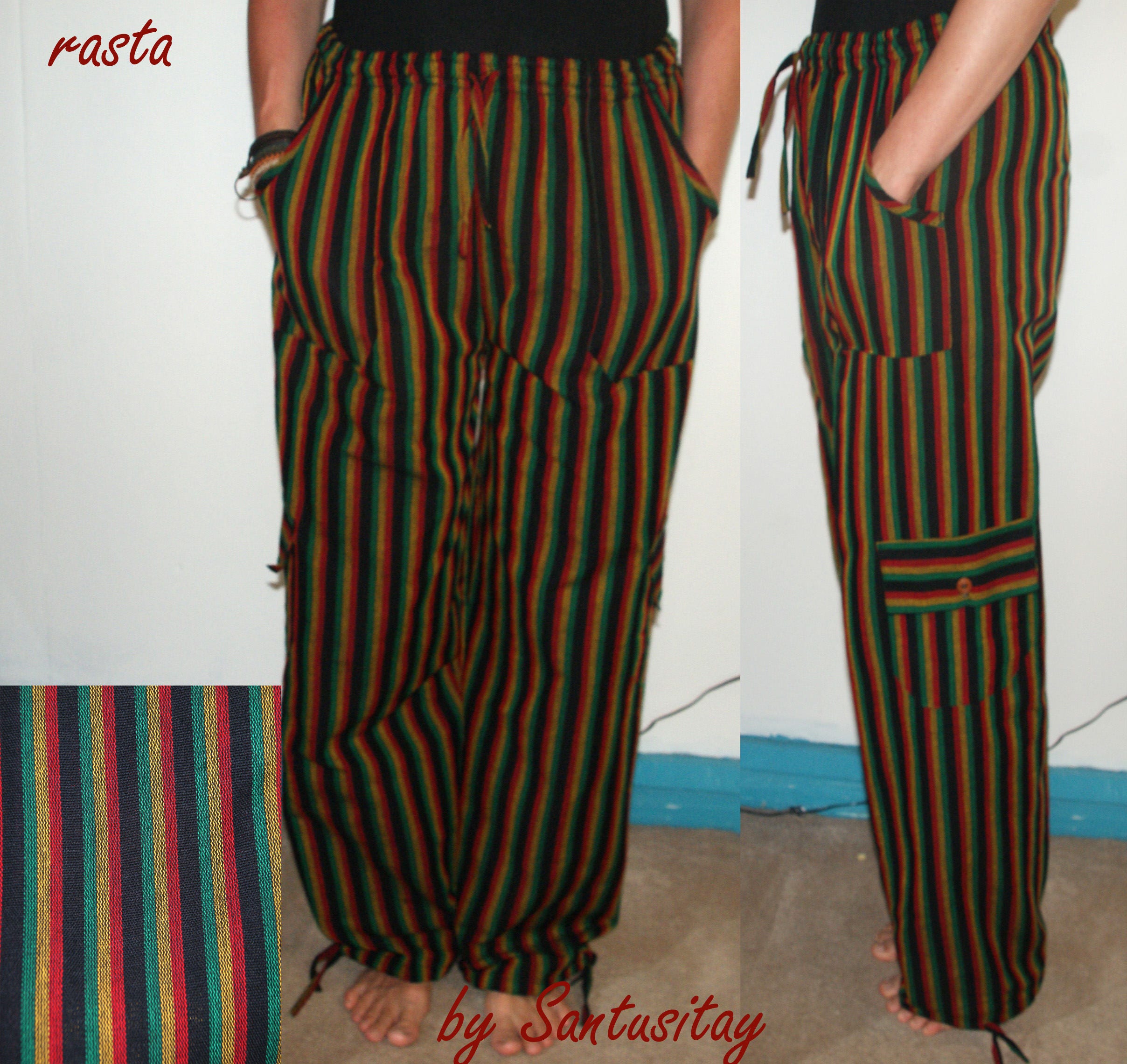 Rasta Pants - Etsy