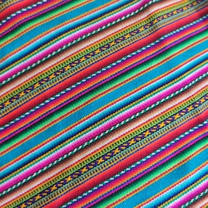 Textile Fabric per meter 120 cm width Peruvian Ethnic Tribal Table Clothes knitted woven textile traditional decoration rainbow blanket