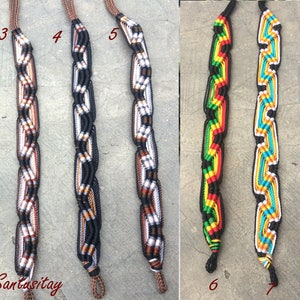 Macrame bracelet  friendship acrilic cord twist hand bracelet colourful hippi boho rasta brown beige blue woven