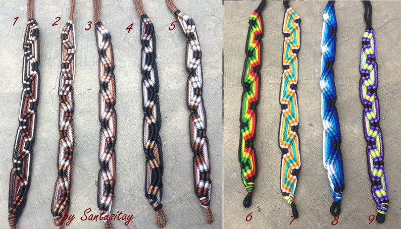 Macrame bracelet friendship acrilic cord twist hand bracelet colourful hippi boho rasta brown beige blue woven