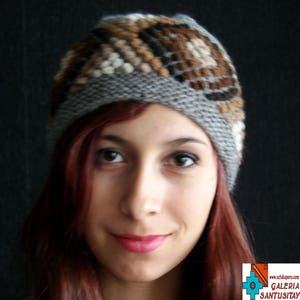 Exclusive Warm hat cap Hand Knitted Hand Made Alpaca wool Ideal Christmas gift ski soft beanie natural colours