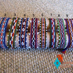 Woven on the loom bracelet friendship alpaca wool hand made twist hand crafted bracelet colourful hippi boho rasta brown beige blue woven