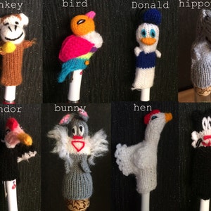 Knitted finger puppet yarn wool kids funny toy gift children inspiration theathre image 2