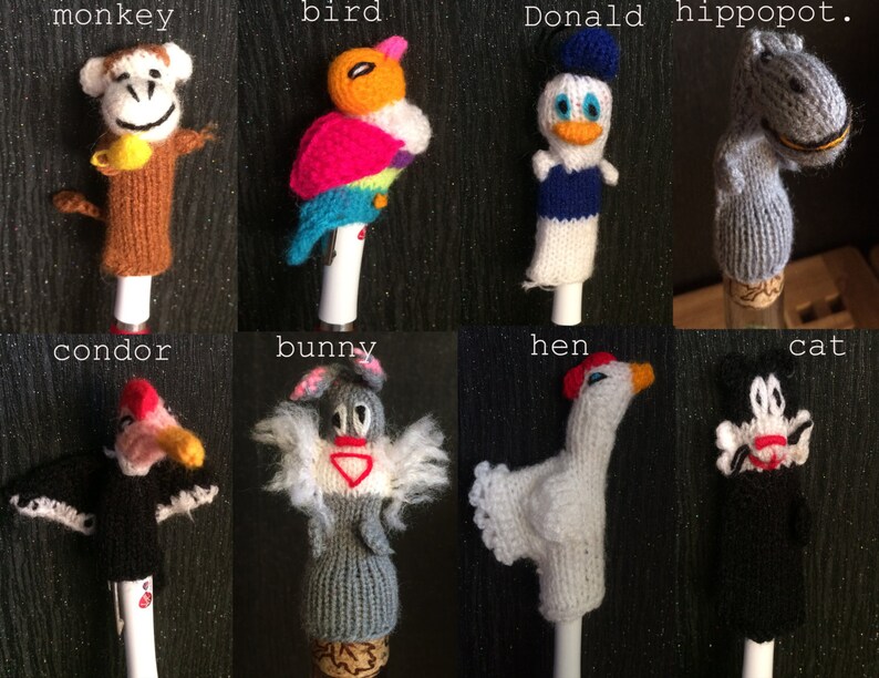 Knitted finger puppet yarn wool kids funny toy gift children inspiration theathre image 2